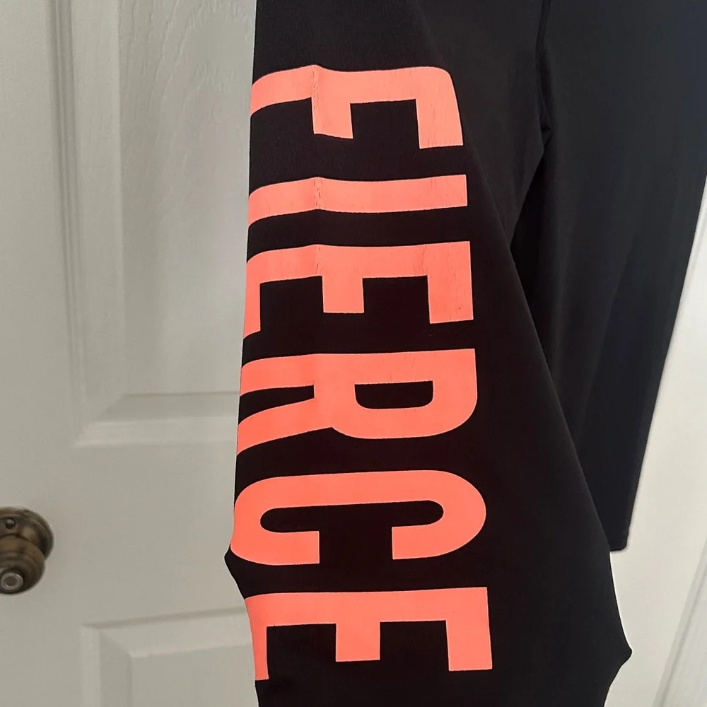 No Boundaries Black Athletic Shorts with Pink 'FIERCE' Side Print - Picture 3 of 5